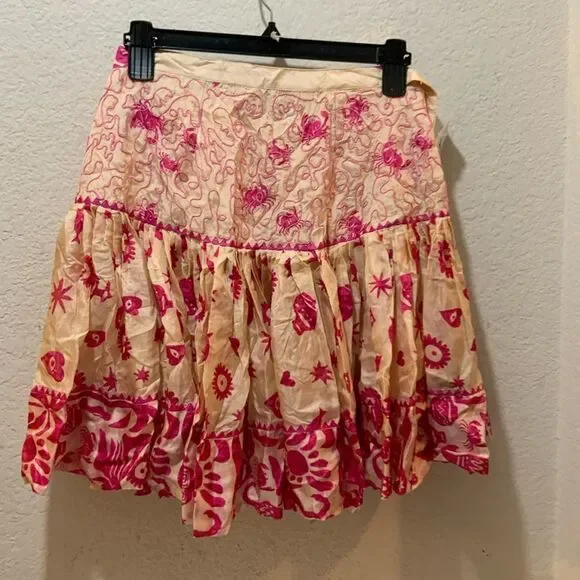 ALÉMAIS esmerelda Printed Mini Skirt 100% silk